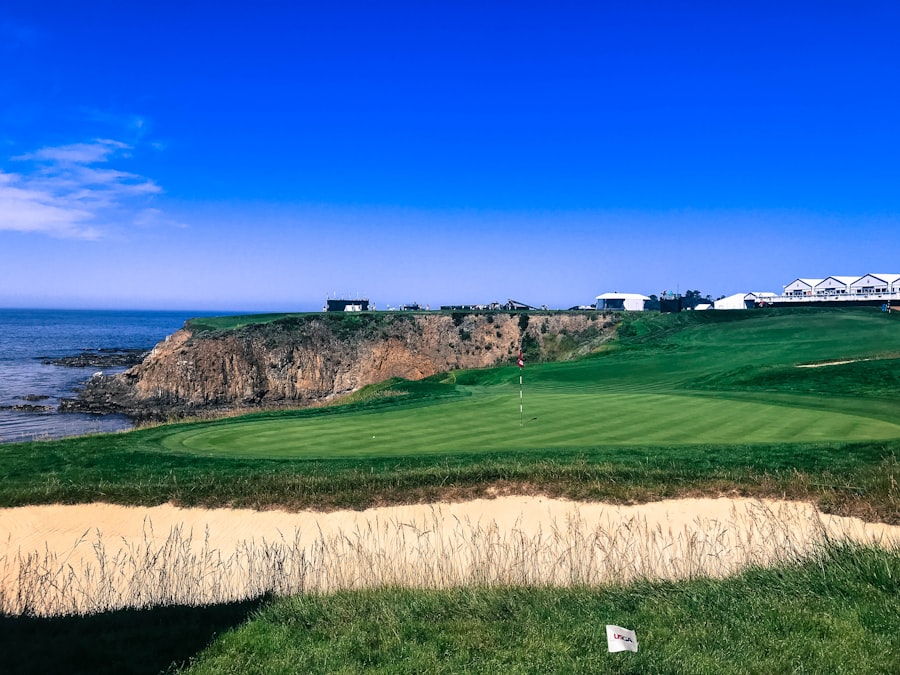 Coastal cliff golf hole at Pebble Beach